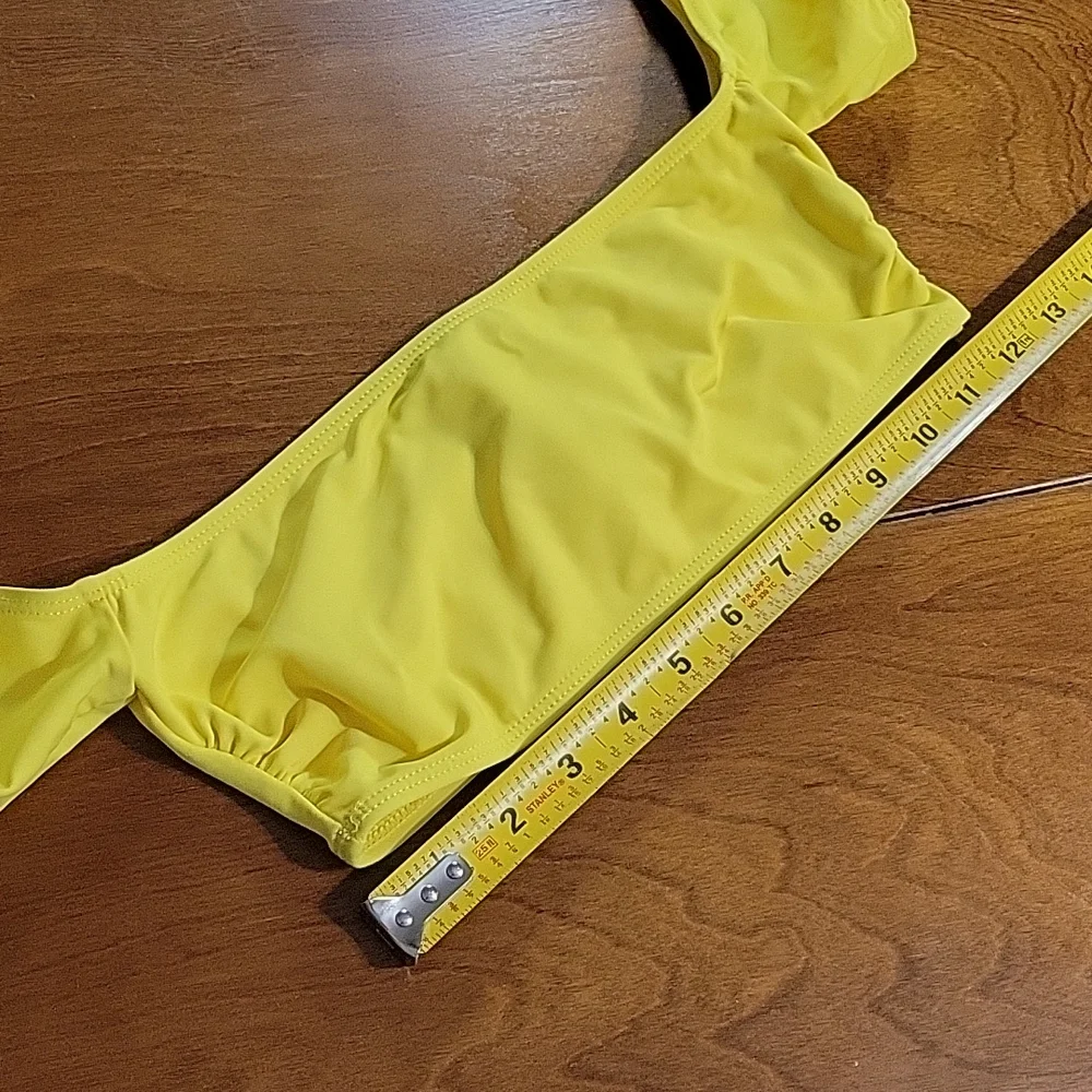 Donated-Swim Top Off the Shoulder Bright Yellow - Picture 4 of 14